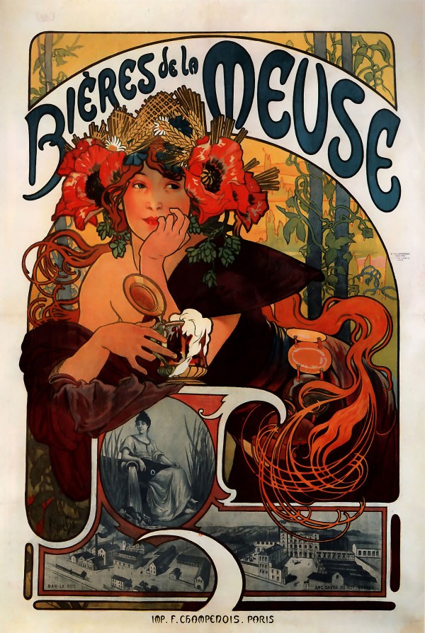 Bieres de la Meuse by Alphonse Mucha Print